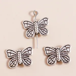 Vintage silver butterfly alloy charms set for DIY jewelry and pendant making