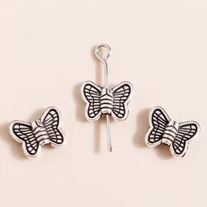Vintage silver butterfly alloy charms set of three for DIY jewelry making and pendants