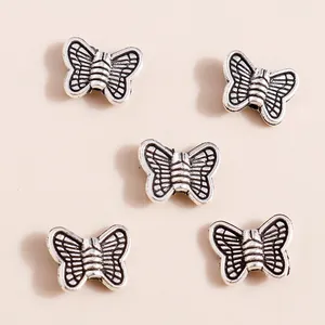 Vintage Alloy Butterfly Beads For DIY Jewelry Making Antique Silver Butterfly Charms Pendants Handcrafted Accessories