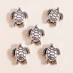 Retro silver alloy turtle charms for DIY bracelets and necklaces jewelry making