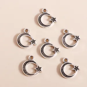 Antique Silver Alloy Star Moon Charms Pendants DIY Jewelry Making Findings For Necklace Bracelet Earrings Accessories