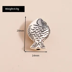 Detailed dimensions of silver koi fish alloy pendant with weight and size markings