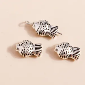 Retro silver plated alloy koi fish charms for DIY jewelry making set of 20 pieces