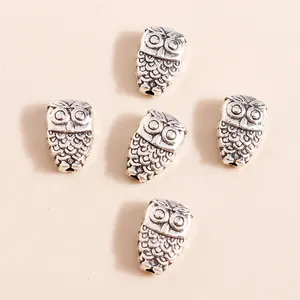Retro Alloy Owl Charms Pendants DIY Jewelry Making Antique Silver Ethnic Animal Owl Beads Craft Supplies Accessory