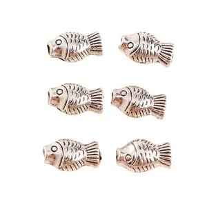 Retro silver alloy koi fish charms for DIY jewelry making with realistic fish scale texture