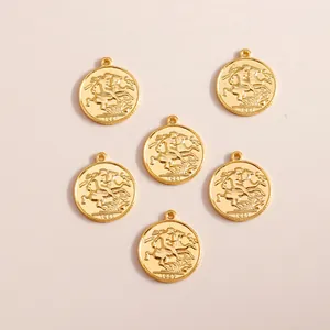 Vintage Electroplated Alloy Round Coin Pendants St George Knight Relief Pendant Only For DIY Necklace Bracelet Jewelry Making Accessories