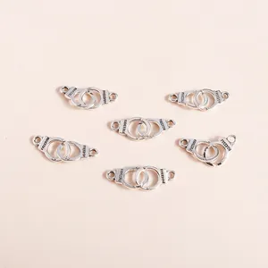 Antique silver freedom handcuff charms for DIY jewelry making accessories set