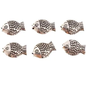 Vintage silver alloy koi fish charms with detailed scales for DIY jewelry making