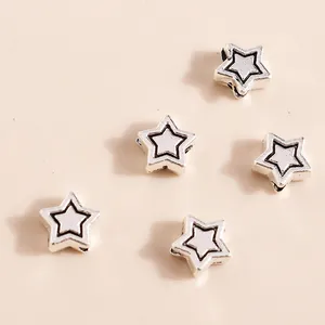 Retro Alloy Antique Silver Star Charms Star Shape Beads For DIY Jewelry Making Necklace Bracelet Handcraft Jewelry Findings