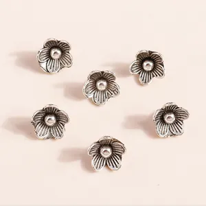 Retro plated alloy floral charms with antique finish for DIY jewelry making 50pcs