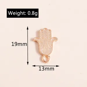 Detail der 19 mm Hamsa-Hand-Anhänger mit Maßen und Gewicht für DIY-Schmuckherstellung
