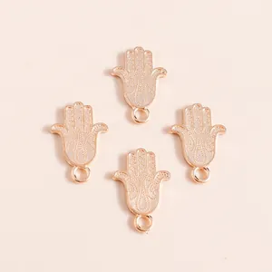 Hamsa Hand Anhänger aus vergoldeter Legierung für DIY Ethno-Schmuckherstellung