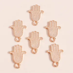 Hamsa Handfläche Anhänger Galvanisierte Legierung Ethno-Stil DIY Schmuckherstellung Charms Für Halskette Armband Accessoire
