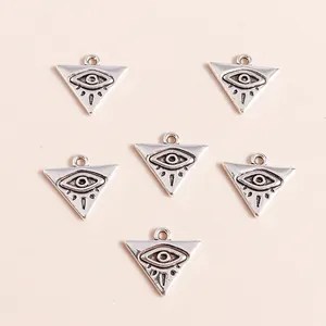 Legierung Dreieck Böser Blick Anhänger Altsilber Geometrische Allsehende Auge Charms Für DIY Halskette Armband Schmuckherstellung Zubehör