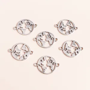 Legierung Galvanisiert Weltkarte Erde DIY Schmuck Anhänger Verbinder Für Armband Halskette Herstellung Minimalistisch Vintage Stil