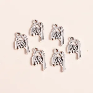 Pendentifs muguet en alliage argenté rétro pour la création de bijoux DIY 6pcs