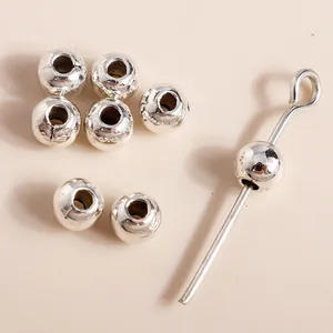 Polierte silberne Legierung Rundperlen und T-Nadeln für DIY Schmuckherstellung Sets