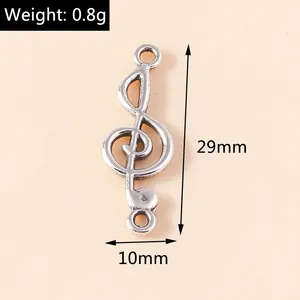 Silberner Violinschlüssel Anhänger für Schmuck mit Maßen 29mm mal 10mm