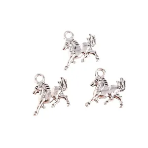 Running horse alloy charms in antique silver finish for DIY jewelry making pendants