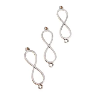 Set aus versilberten Unendlichkeitssymbol-Anhängern aus Legierung für DIY-Schmuck