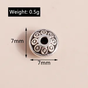 Detailansicht 7mm Antiksilber Blumen-Abstandshalter für DIY-Schmuckherstellung
