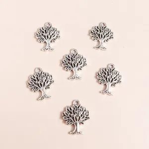 Ciondoli albero della vita vintage in argento antico per gioielli fai da te