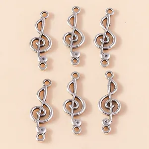 Vintage Legierung Musiknote Anhänger Violinschlüssel Verbinder Für DIY Halskette Armband Herstellung Silber Schmuck Zubehör