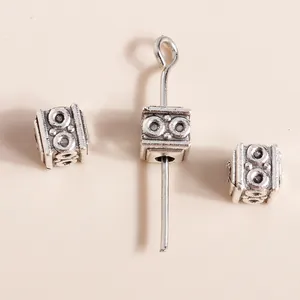 Vintage Silber Spacer Perlen mit Reliefmuster für DIY Schmuckherstellung