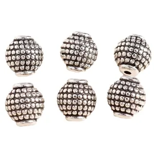 Fünf Vintage-Silberlegierung-Laternenperlen mit Granulierung für DIY-Schmuckarmbänder