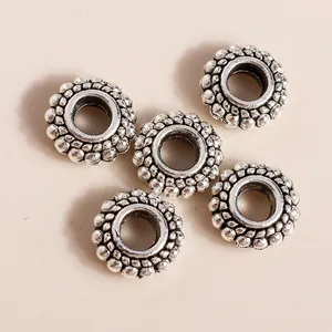 Retro-Silber-Abstandshalter mit großer Öffnung für DIY-Schmuckherstellung