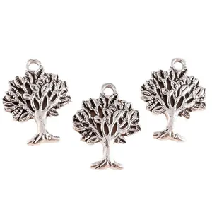 Set di ciondoli Albero della Vita in lega d'argento vintage per creazione di gioielli fai da te