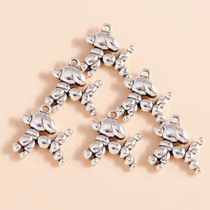 Pack of 5 antique silver balloon dog alloy charms for DIY jewelry making accessories