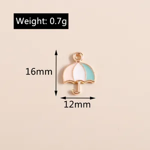 Détail du pendentif parapluie 16x12mm avec dimensions et poids de 0,7g affichés