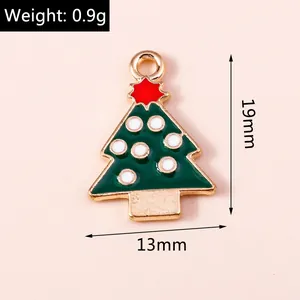 Detail showing 19mm by 13mm Christmas tree alloy charms with dimensions and weight info