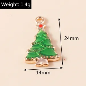 Detailed view of Christmas tree alloy pendant with size and weight measurements
