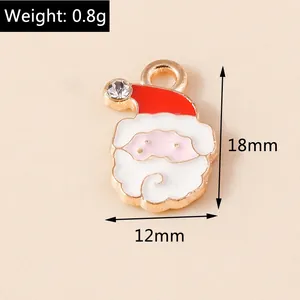 Macro view of Santa Claus enamel charm with dimensions 18mm by 12mm for DIY jewelry