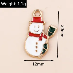 Detailed view of enamel snowman pendant with 20mm height and 1.1g weight for DIY