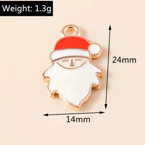 Detail showing Santa Claus alloy pendant dimensions 24mm by 14mm weighing 1.3g