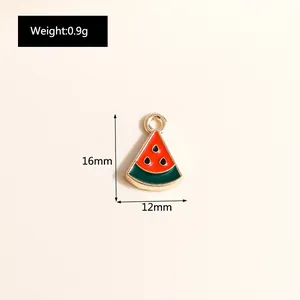 Detail showing enamel watermelon slice charm dimensions 16x12mm for DIY jewelry making