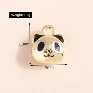 Detail view of 11mm panda enamel charm showing 1.5g weight and dimensions