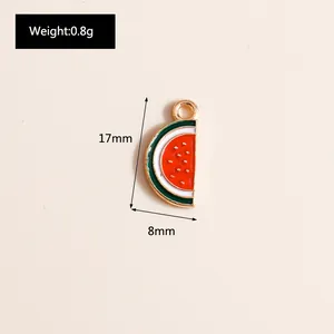 Detail of 17mm watermelon charm showing dimensions 17x8mm and 0.8g weight