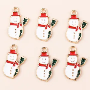 Zinc Alloy Enamel Christmas Snowman Charms DIY Jewelry Making Pendants Christmas Tree Decor Necklace Bracelet Accessorie
