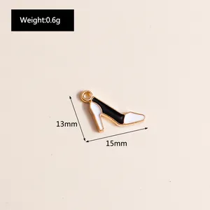 Macro view of a 15mm enamel high heel charm with 0.6g weight for DIY jewelry