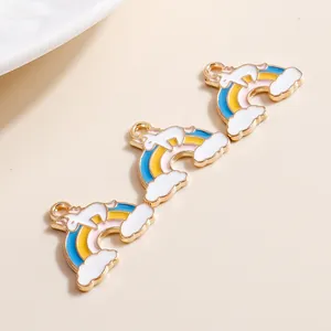 Rainbow unicorn charms made of enamel alloy for DIY jewelry making and pendants