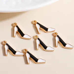 Enamel Alloy High Heel Shoe Charms For DIY Jewelry Making Gold Plated Fashion Shoe Pendants Women Necklace Bracelet Accessories