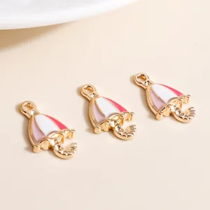Drei bunte Emaille Regenschirm Anhänger aus Goldlegierung für DIY Schmuck Halsketten