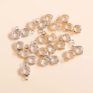 Set van 80 transparante kristallen hangers met goud en zilveren rand voor DIY sieraden maken