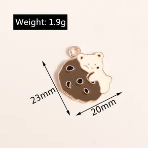 Détail du pendentif ours et biscuit 23x20mm avec spécifications de poids incluses