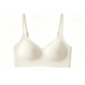 Close-up of seamless jelly bra with adjustable straps and smooth supportive fabric