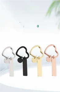 Polished stainless steel keychains in silver black gold and rose gold finishes